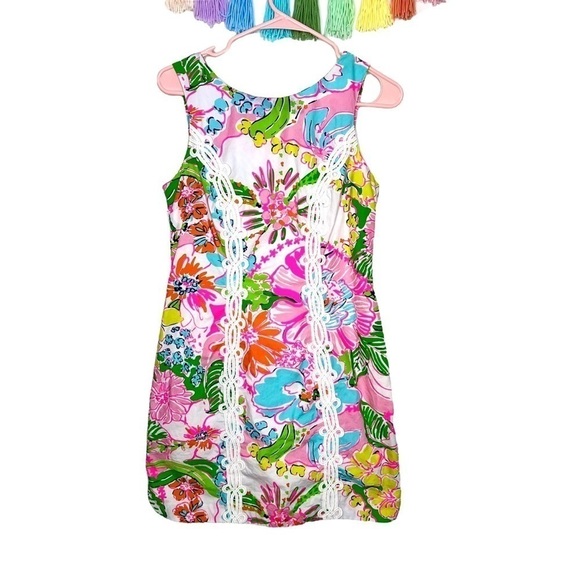 Lilly Pulitzer For Target Nosey Posey Vibrant Floral Preppy Shift Dress Size 8 - Picture 4 of 16